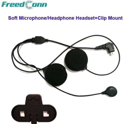 Free Shipping!! Freedconn T-COMFM T-COMSC Motorcycle Bluetooth Helmet Interphone Soft Microphone/Headphone Headset+Clip Mount