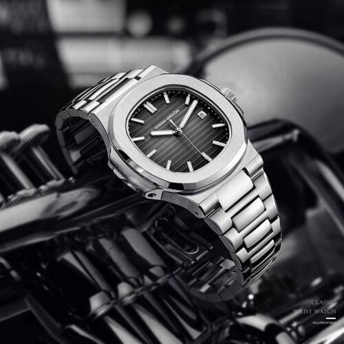 DIDUN Men Automatic Mechanical Watch stainless steel luxury brand Watches Causal Fashion Business Military Wristwatch