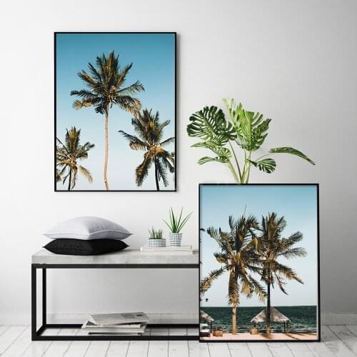 Cuadros Palm Tree Leaves Canvas Posters and Prints Minimalist Painting Wall Art Decorative Picture Nordic Style Decor For Home