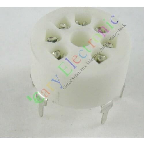Wholesale and retail 50pcs MINI 7pin Ceramic vacuum tube sockets valve base B7G 6AU6 EF95 6C4 6X4 6066 free shipping