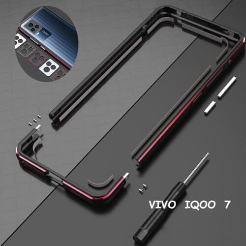 Metal Bumper Frame For VIVI IQOO 7 iq007 Case Aluminum Dual color Luxury Metal Phone Cover+ carmera Accessories