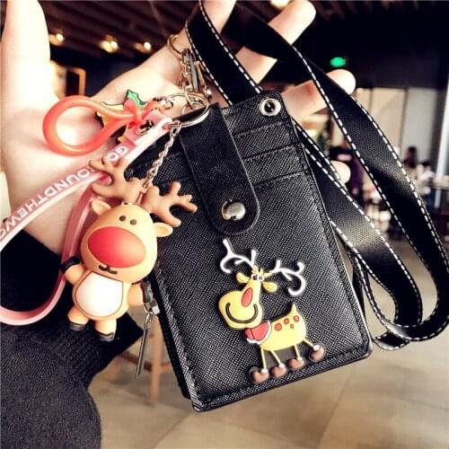 Multifunctional and Large-capacity Student Meal Card Campus Card Card Holder Keychain Bus Belt Lanyard Card Bag Badge Brand Fema