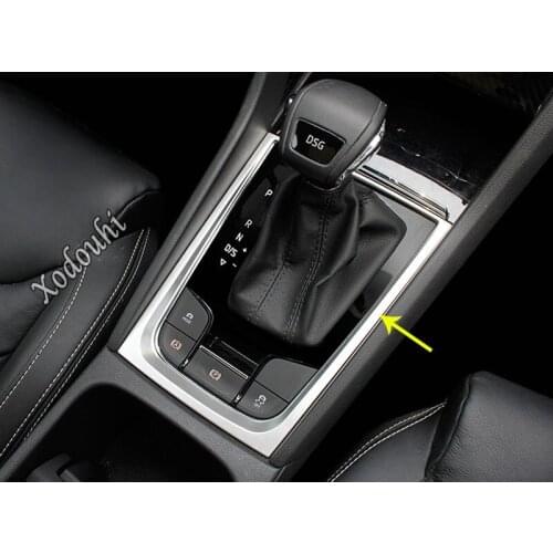 Car Sticker Cover ABS Chrome Interior Front Shift Stand Stall Paddle Cup Trim Frame Parts For Skoda Kodiaq 2017 2018 2019 2020