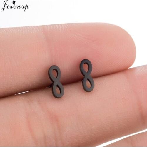 Jisensp New Cute Infinity Earrings for Girls Simple August Infinite Stud Earrings Women Earings Fashion Jewelry Orecchini Aros