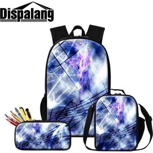 Newest Design Music Mark High Quality Printing on Cooler Pen Case Knapsack for Children Wheeled Market Cheapest Boys School Bag