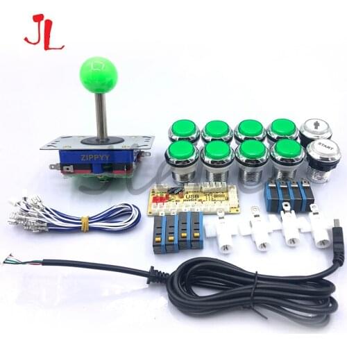 Zero Delay Arcade cabinet DIY kit for 5V led push button ZIPPY Joystick 1 & 2 player COIN START button USB to PC /Raspberry Pi