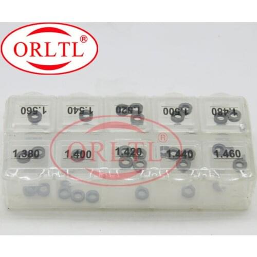 ORLTL 50 PCS Adjusting Shim B48 Common Rail Injector Nozzle Needle Valve Shims B48 Diesel Injector Gasket Size 1.38---1.56mm