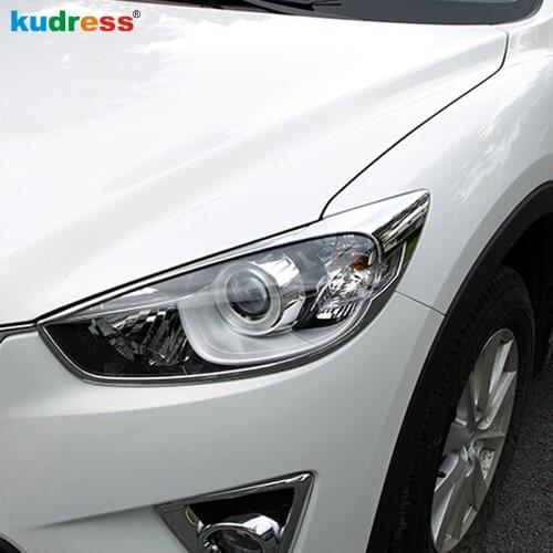 For Mazda CX-5 CX5 2012 2013 2014 2015 ABS Chrome Front Headlight Cover Trim Head Lights Lamp Frame Trims Sticker Car Styling