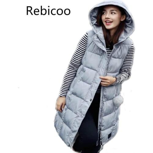Rebicoo new winter warm Korean Slim padded female Warm wind cap vest