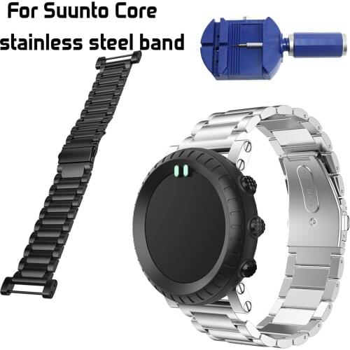 Stainless Steel Watch Band for Suunto Core 3beads Solid Metal Watch Strap For Suunto Core Smartwatch Wrist Bracelet w Tool