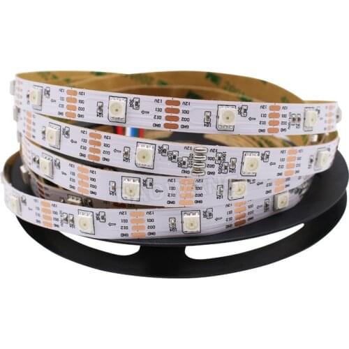 GS8208 Pixel Led Strip 30/60/144 pixels/leds/m,WS2811 Updated DC12V,IP30/IP65/IP67,Black/White PCB,5050 SMD RGB