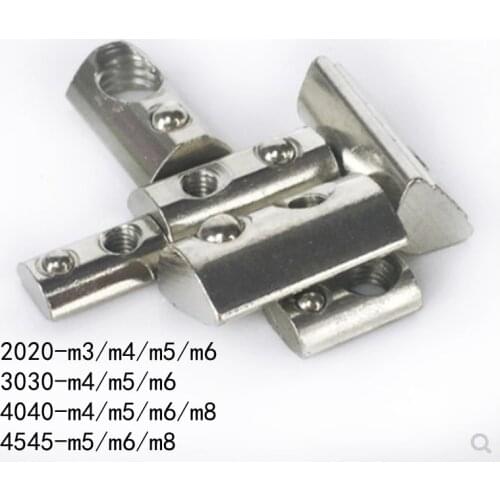 20-100pcs M3 m4 m5 m6 m8 T Spring Nut Half Round Elasticity Spring Nut Block for 2020 3030 4040 Aluminium Profile