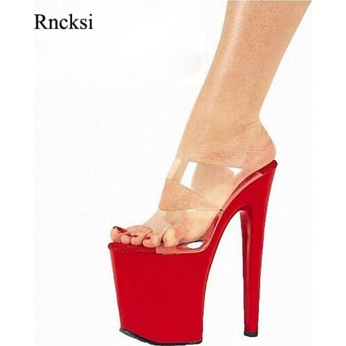 Rncksi New Sexy Women 20CM Super High Heel Platforms Pole Dance/Performance/Model Shoes Lady Wedding Party Slippers Shoes
