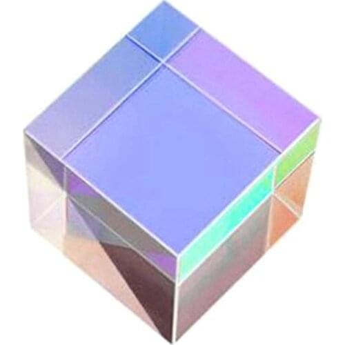 Creative Color Prism Light Cube Six-sided Prism Light Cube Colored Glass Prism Decoration Optical Experiment Instrument