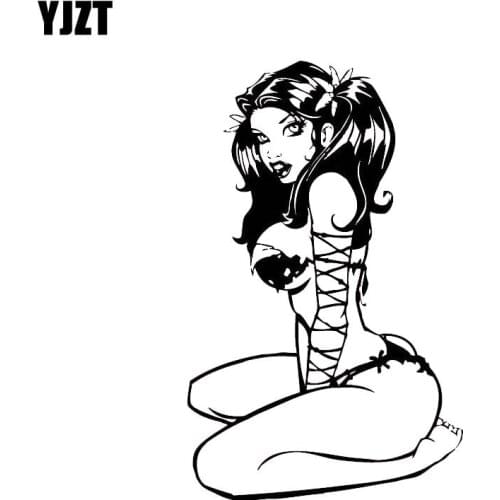 YJZT 9.7*15.5CM Sexy Charming Bad Girl Vinyl Decals Black/Silver Car Sticker High Quality Fashion Popular Style C20-0395