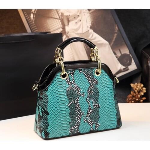 Genuine Leather Women handbags Serpentine shell bag luxury fashion ladies diamonds shoulder messenger bag Cowhide Tote Bags 2020