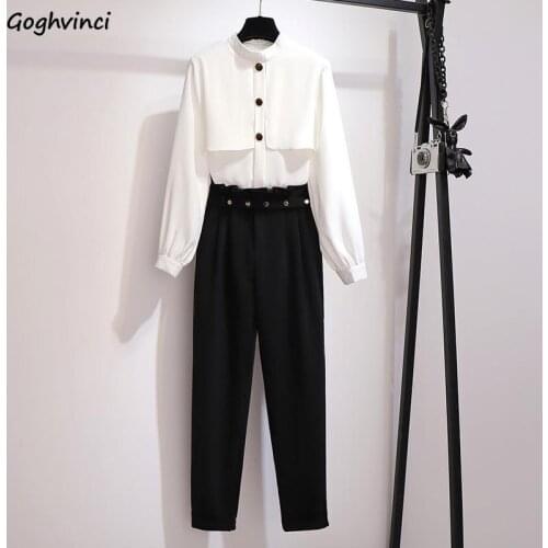 Women Sets Large Size 4XL O-neck Full Sleeve T-shirt Zipper Fly Harem Pants Elegant Office Lady Korean Style High Quality Female