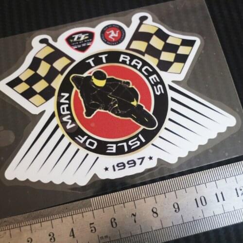 1PCS moto car Styling Decals For TT Isle of Man races Reflective sticker