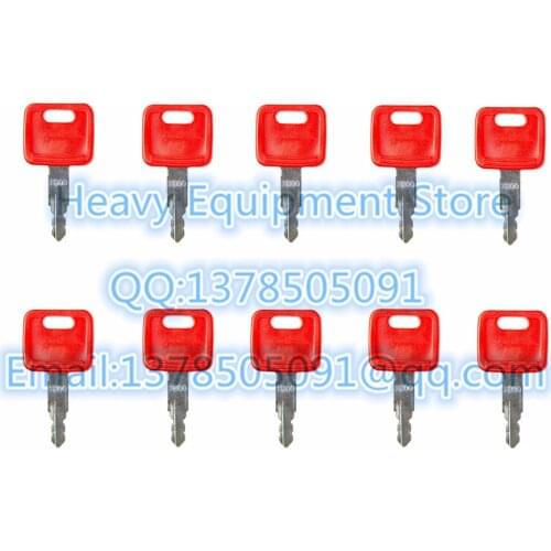 10 Pcs H800 Excavator Ignition Starter Switch Key for John Deere Case Hitachi Holland AT194969 AT147803