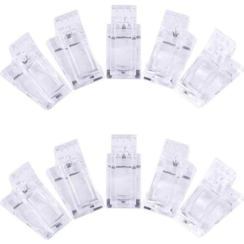 10Pcs Plastic Nail Clips Transparent Gel Quick Building Nail Tips Clips Fingernail Extension UV LED Builder Clamps Nail Art Tool