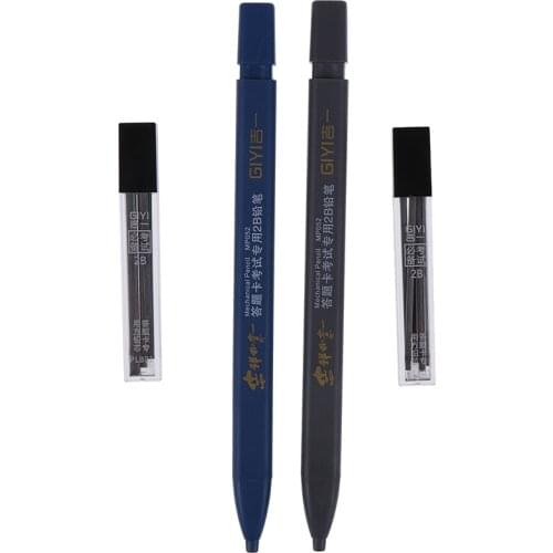 2B Lead Holder Exam Mechanical Pencil With 6PCs Lead Refill Set Student Supplies