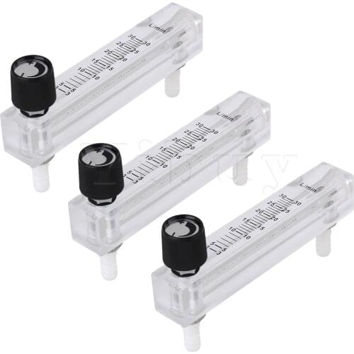 3 Pieces LZQ-7 Air Oxygen Flow Meter Acrylic 3-30LPM Detecting Fittings