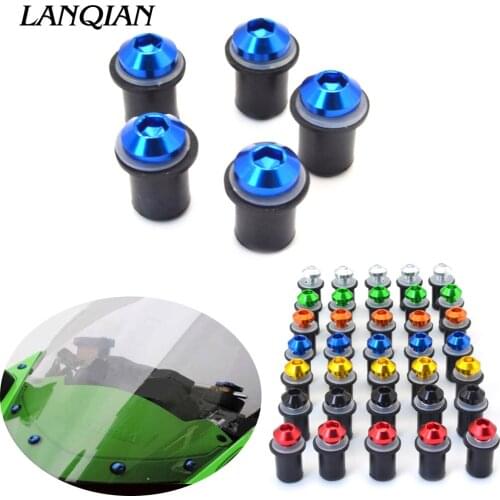 5pcs 6mm Universal Windscreen Windshield Bolts Screw For kawasaki z750 r3 Z800 R6 mt 07 mt09 MT10