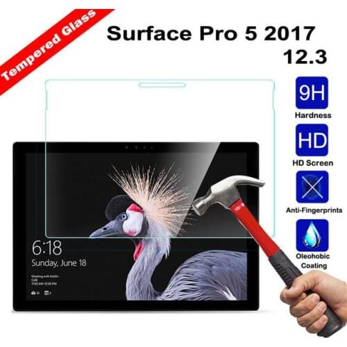 9H Hard Tempered Glass Screen Protector For Microsoft Surface Pro 5 2017 12.3 inch Tablet PC Anti-shock Protective Film