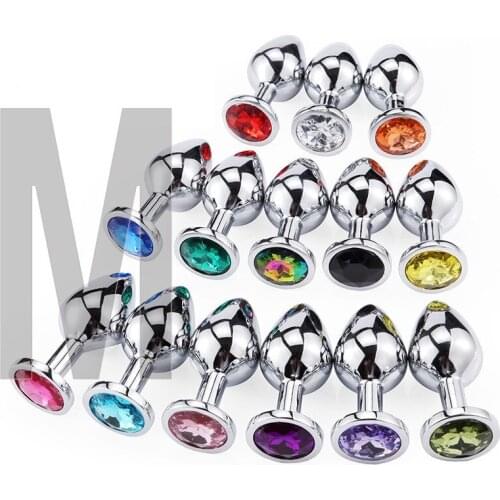 Anal Plug Sex Toys Stainless Smooth Steel Butt Plug Tail Crystal Jewelry Trainer For Women/Man Anal Dildo