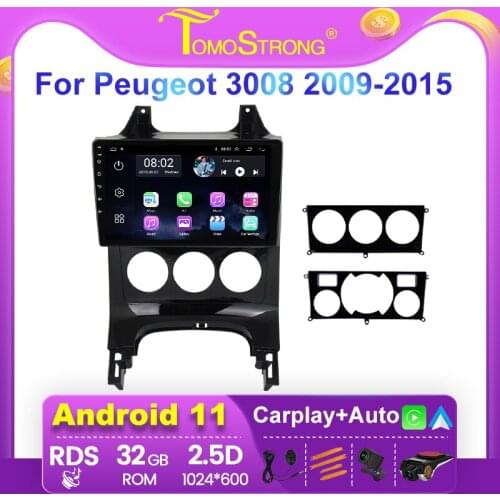 2.5D 1024*800 Car radio Auto stereo For PEUGEOT 3008 Android 11 swc Navigation gps 2009-2015 support rds fm mirror link