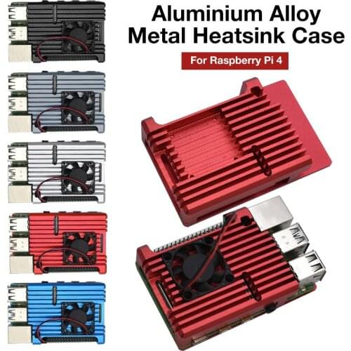 B-type Aluminum Alloy Metal Heat-dissipation CNC Protective Case with Single Fan Passive Cooling Shell Metal For Raspberry Pi 4