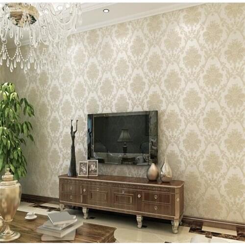 Beibehang Non woven luxury European bronzing Damascus wallpaper living room bedroom restaurant walkway wallpaper papel de parede