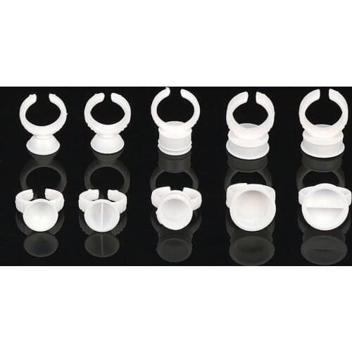 Free Shipping 500pcs/Lot White Tattoo Ink Ring Eyebrow Permanent Makeup S /M/L Size Holders Tattoo Supplies Wholesale