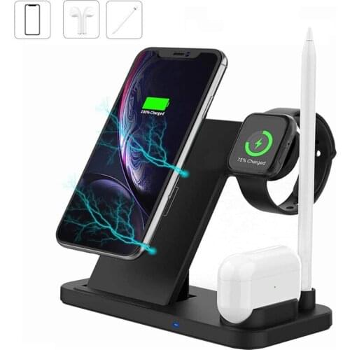 Wireless Charger 4 in 1 Multifunctional Folding Wireless Fast Charger Suitable for Mobile Phone Headset Watch