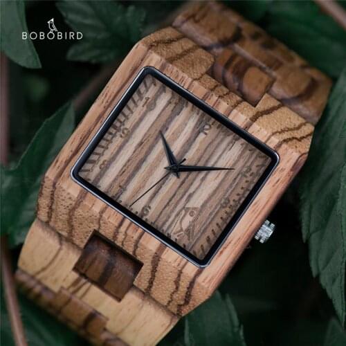 BOBO BIRD Men Watch Zebra Wooden Watch Mens Luxury Brand Design Full Wood Quartz Wristwatch relojes para hombre in Gift Box