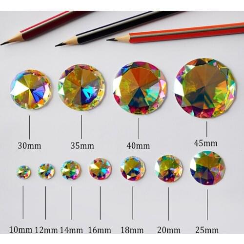 2003TH Big Crystal AB 2 holes Sew on Mirror Rhinestones flatback Round Rivoli Strass For Clothing Decorations