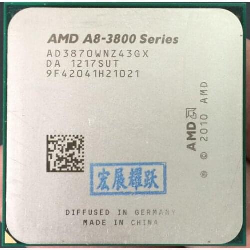 AMD A8-Series A8-3870K - AD3870WNZ43GX A8 3870 Quad-Core CPU 100% working properly Desktop Processor