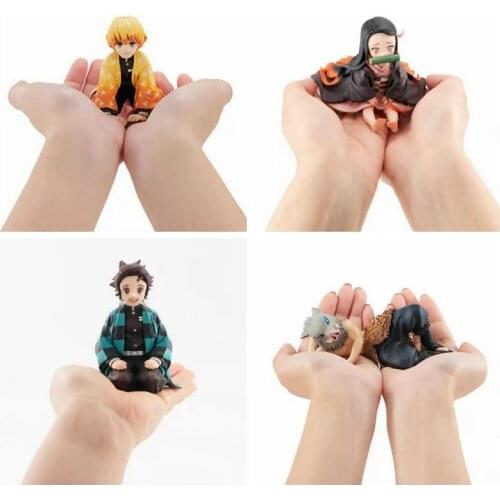 Anime Demon Slayer: Blade Pocket Series Agatsuma Zenitsu Inosuke Nezuko Tanjirou Sitting Box Figure anime figures