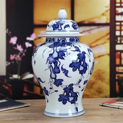 Chinese reproduction ceramic ginger jars Antique Porcelain temple jars home decoration antique porcelain jar