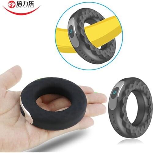 10 Modes Vibrating Cock Ring Testis Vibrator Penis Delay Ejaculation Male Penis Ring Masturbator Silicone Adult Sex Toys for Men