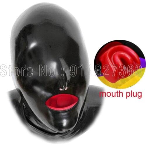 100% Handmade Latex Mask Open Nostrils Rubber Unisex Hood With Mouth plug Hood Unique