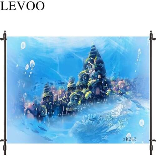 LEVOO Photography Backdrop Sea World Princess Dream Land Fairy Tale Castle Coral Reef Photo Studio Shoot Props Vinyl