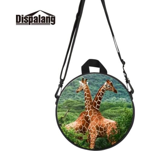 9-Inch Animal Print Small Backpack For Women Deer Round School Bags For Preschool Kids Book Bag Children Shoulder Bag
