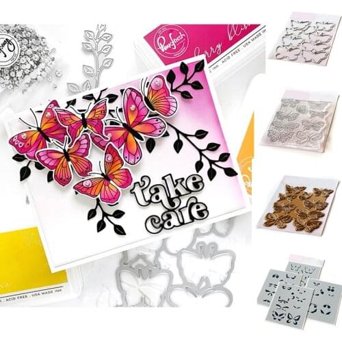 Hot Sale Butterflies Metal Cutting Dies Stamps Stencil Hot Foil Scrapbooking Diary decorate Embossing Diy Greeting Card 2021 New