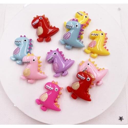 20PCS Resin Lovely Mix Colorful Mini Dinosaur Flatback Cabochon Stone Scrapbook DIY Decor Home Figurine Embellishments F715*2