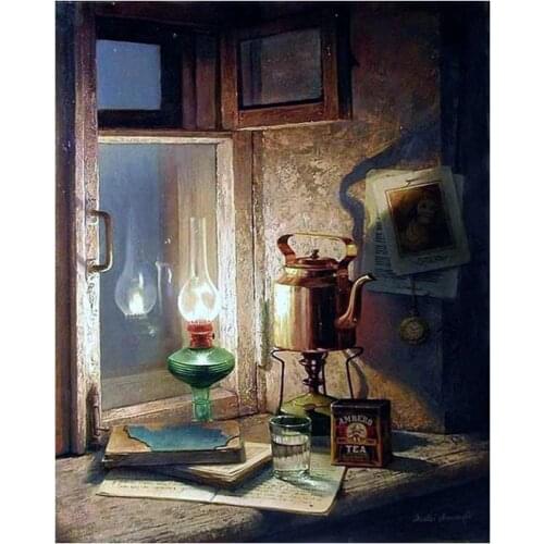 GATYZTORY 60x75cm DIY Oil Painting By Numbers Landscape night Picture By Numbers On Canvas Frameless Home Decoration Unique Gift