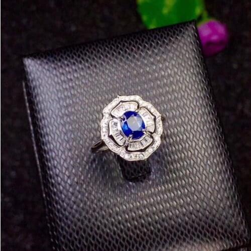 Natural sapphire, small row, 925 silver, personality, style, latest design, favorite beauty