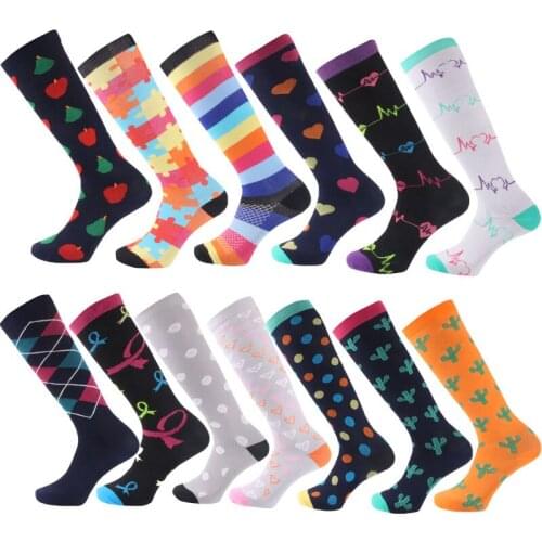 22 Styles Unisex Socks Crossfit Compression Stockings Varicose Vein Medical Pressure Socks For Leg Stretch Pressure Circulation