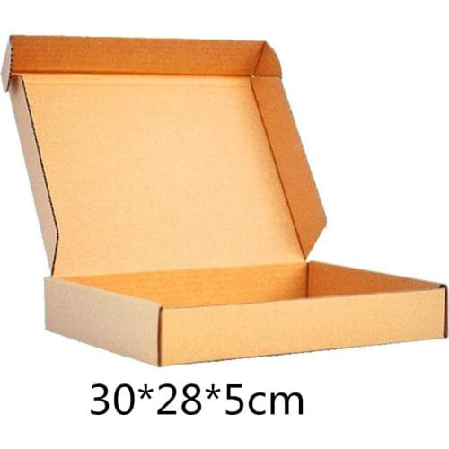 Wholesale 30*28*5cm 10pcs/lot Brown Kraft Paper Post Pack Box Storage Online Shopping Express Boxes Mailing Box