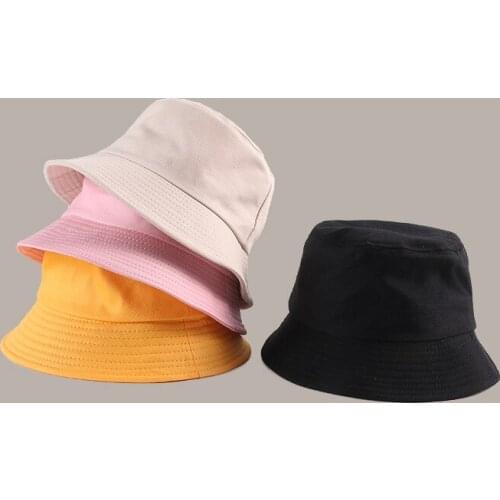 Панама женская Black White Solid Womens Bucket Hat Summer Panama 2021 Cap Flat Beach Sun Fishing Boonie Man Caps 027